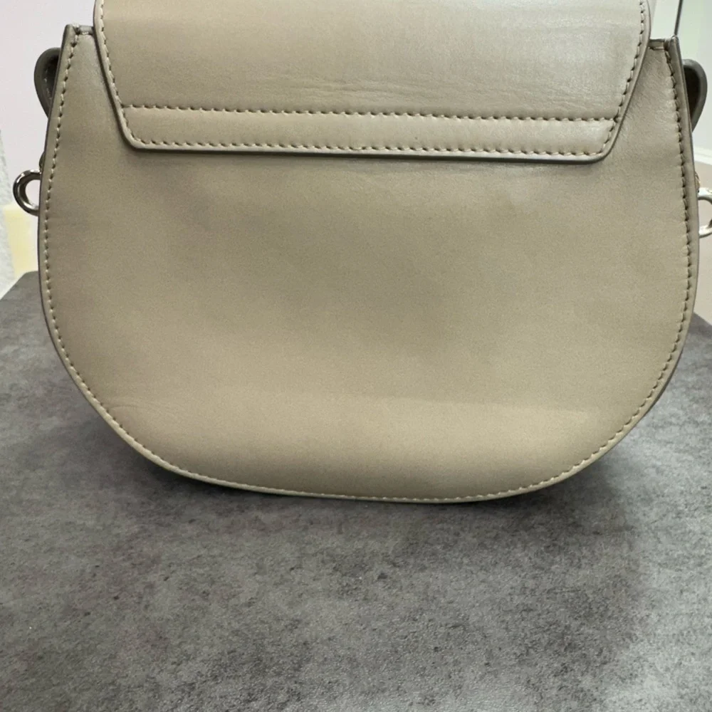 Chloe Gray Crossbody Bag with Gold Ring - Picture 2 of 9
